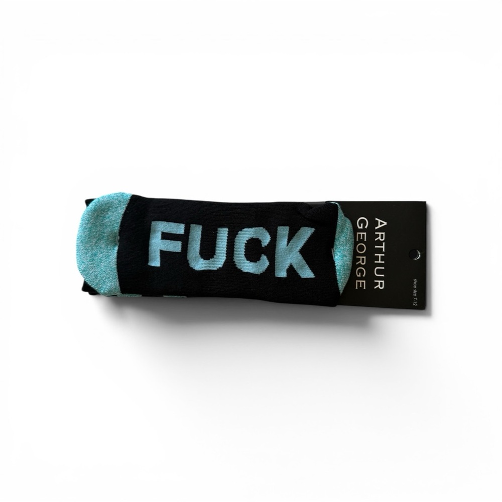 Arthur George Black & Teal Statement Crew Socks - Picture 2 of 3
